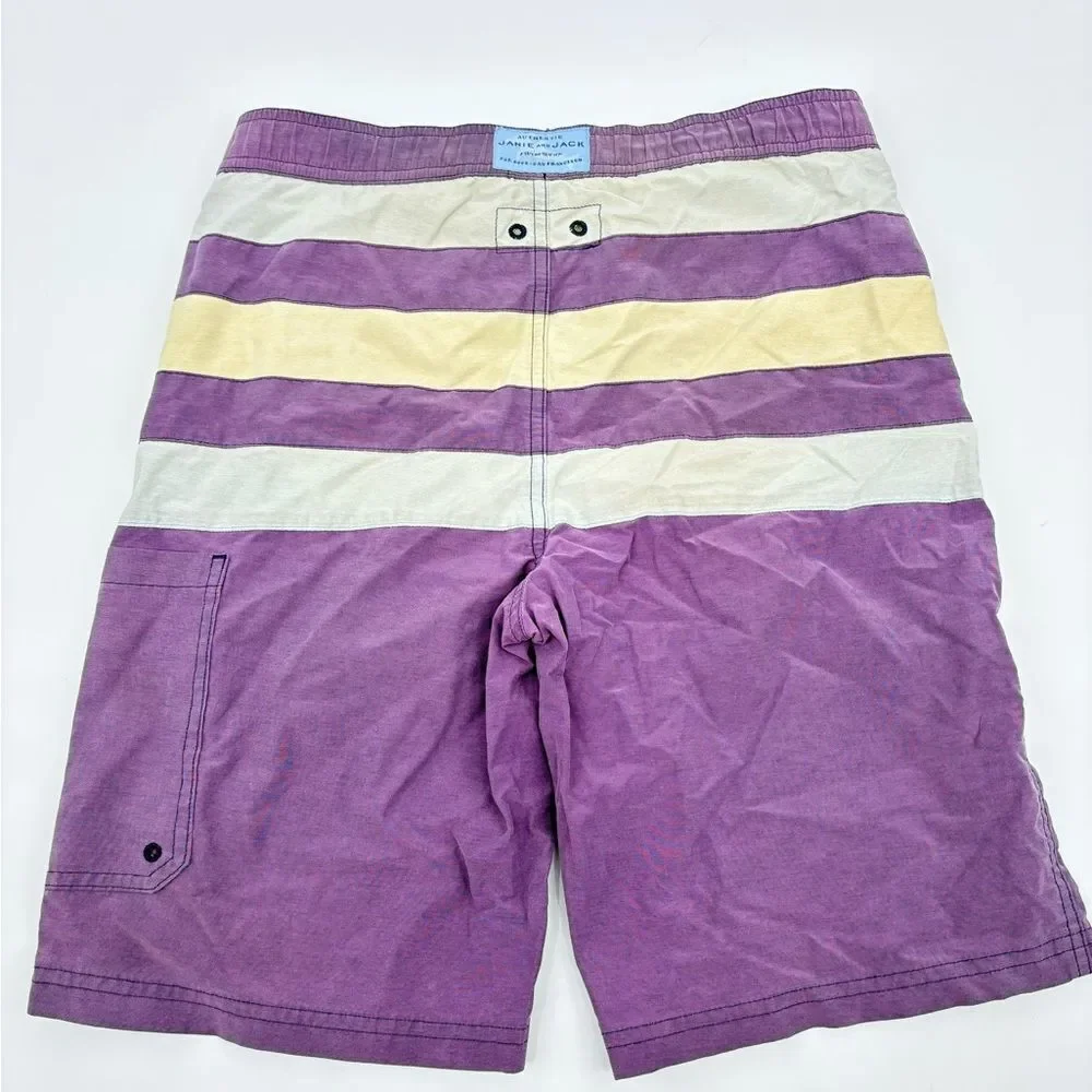 Janie and Jack | purple stripe swim Shorts trunks